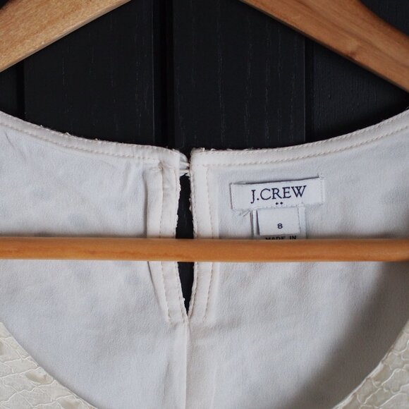 J. Crew | Beautiful Lace Short Sleeve Top in Cream - Picture 2 of 6